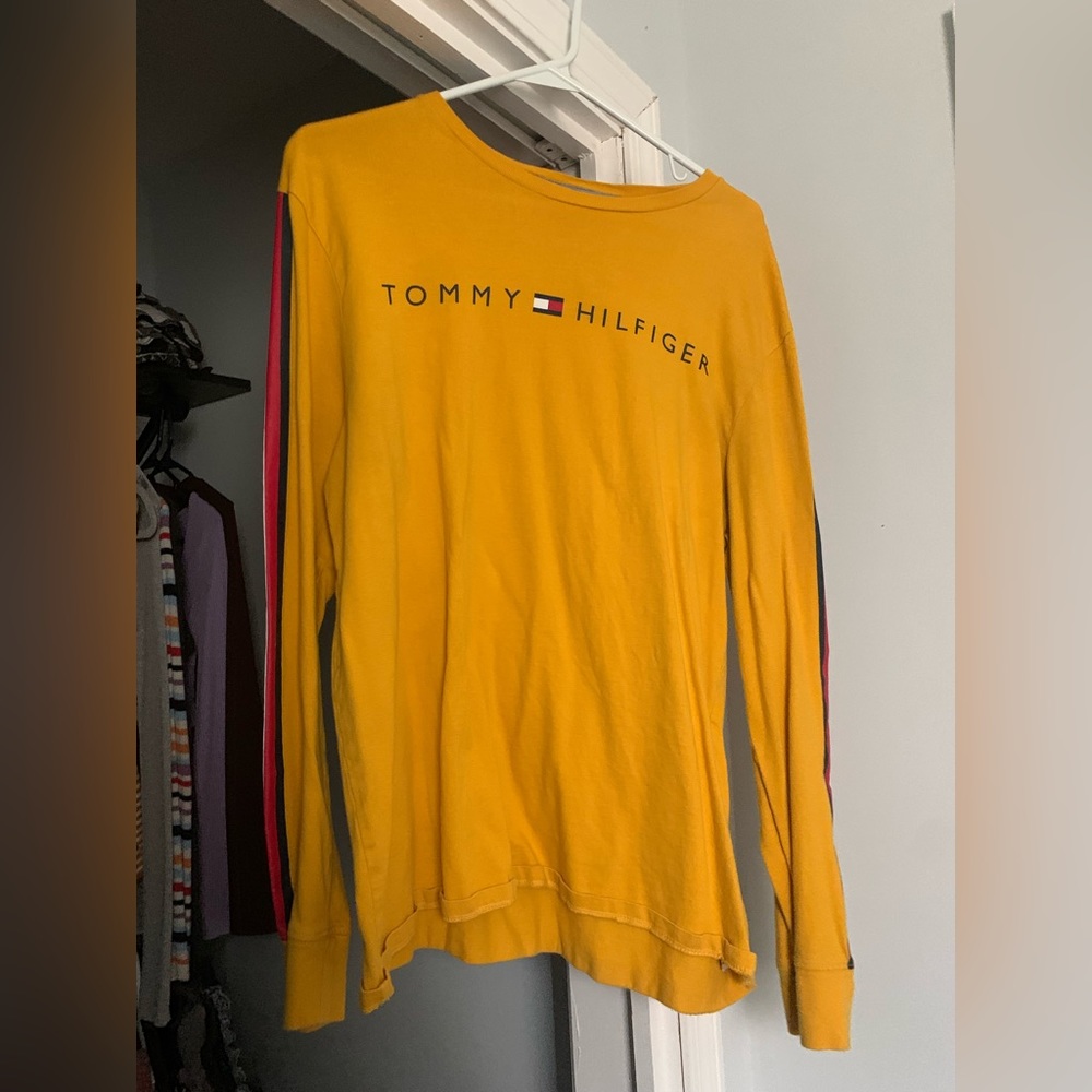 Tommy Hilfiger yellow long sleeve shirt